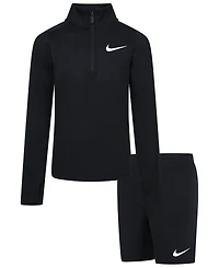 Nike Girls' 4-6X Quarter-Zip Top and Shorts, 2-Piece Set