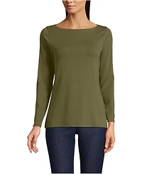 Lands' End Women's Long Sleeve Polished Essentials Boatneck Top