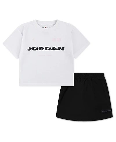 Jordan Toddler Girls' 2T-4T Crafted Crewneck T-Shirt and Utility Skort, 2-Piece Set