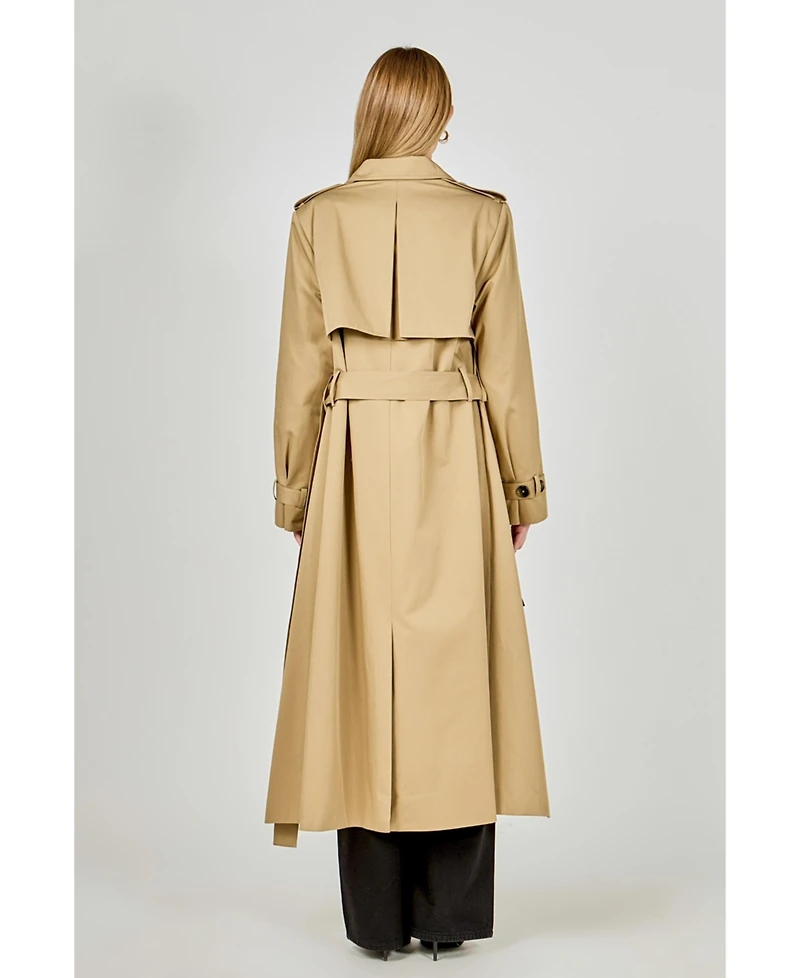 endless rose Women's High Low Hem Trench Coat
