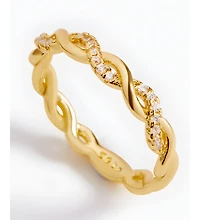 Mint & Lily Dainty Pave Twist Stacking Ring