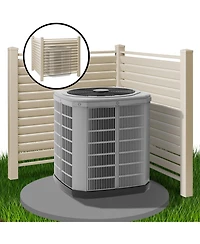 Casafield 48" x 48" Vinyl Louvered Privacy Screen Outdoor Fence Panel for Ac, Trash Bins, Pool Equipment