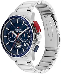Tommy Hilfiger Men's Chronograph Silver Tone Stainless Steel Bracelet Watch, 44mm