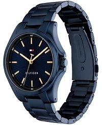 Tommy Hilfiger Men's Quartz Ionic Plated Blue Stainless Steel Bracelet Watch, 42mm