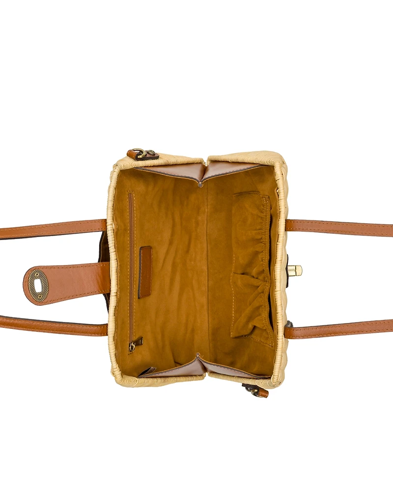 Patricia Nash Isere Small Wicker Scarf Satchel Bag