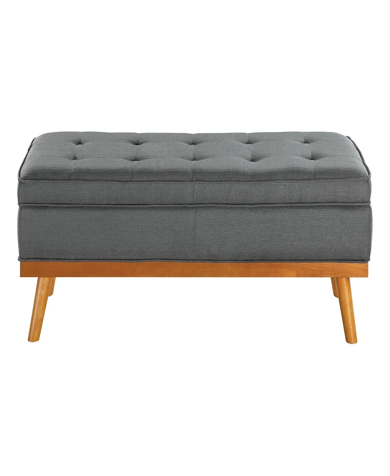 Osp Home Furnishings 18.5" Wood Katheryn Storage Bench with Spice Finish Legs