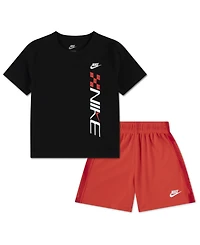 Nike Boys' Toddler 2T-4T Victory Lap Crewneck T-Shirt and Mesh Shorts, 2-Piece Set
