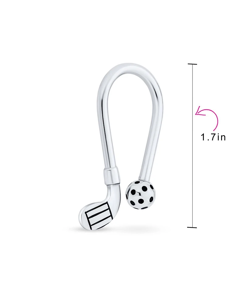 Bling Jewelry Golf Jewelry Ball & Club U-Shaped Golfer Keychain with Screw on Tip Solid