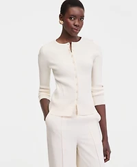 I.n.c. International Concepts Women's Ribbed Crewneck Cardigan, Macy's Exclusive