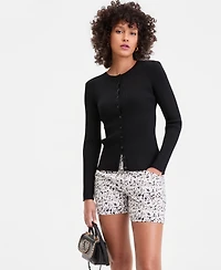 I.n.c. International Concepts Women's Ribbed Crewneck Cardigan, Macy's Exclusive