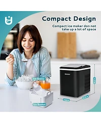 Euhomy 26.5 lbs/24H Nugget Countertop Ice Maker in Black with Auto-Cleaning and 1.5 lbs Ice Storage Capacity