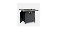 32 in. Outside Portable Metal Wood Burning Fire Pit Square Fire Pits and Outdoor Fireplaces for Patio, Camping