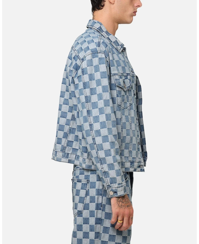 Xxiii Men's Checker Board Trucker Jacket