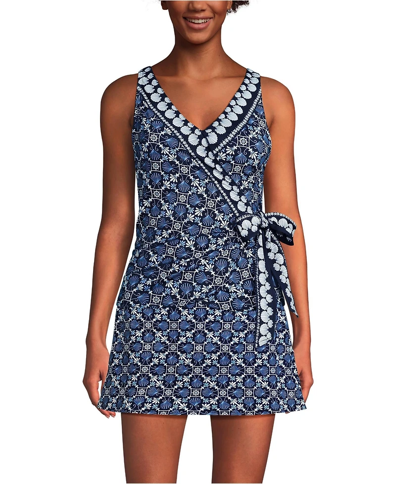 Lands' End Women's Side Tie Tankini Top 24.5"