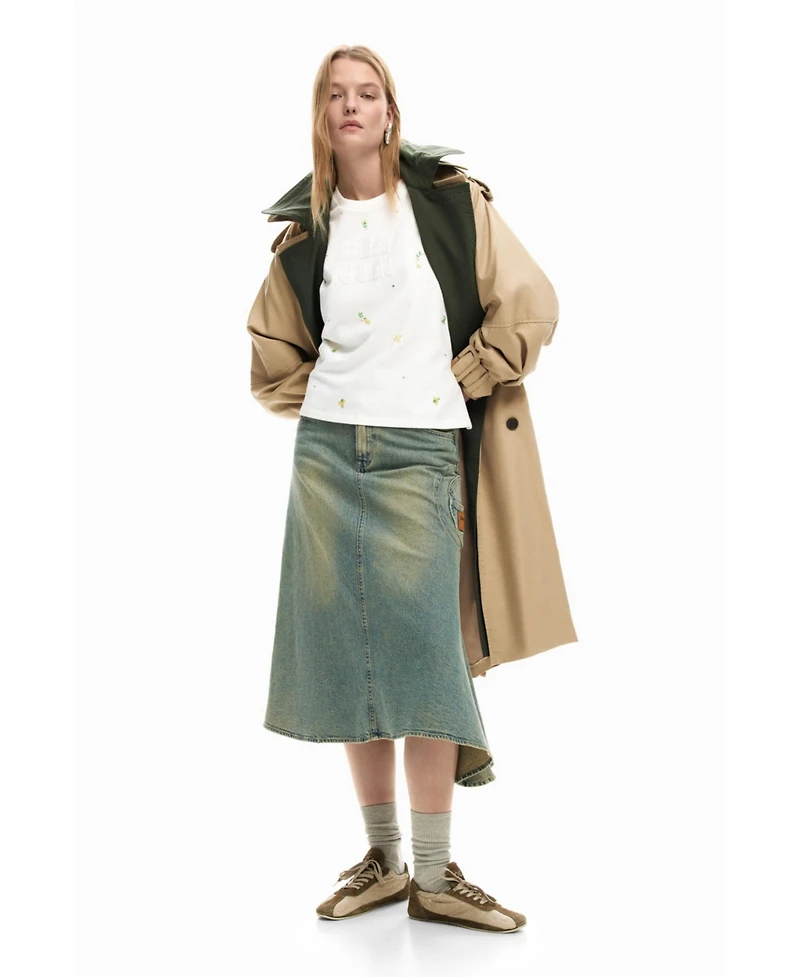 Desigual Women's Asymmetric denim skirt