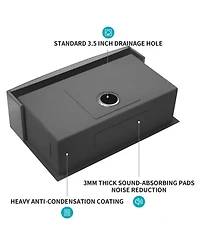 flynama 30x21x10inch Gunmetal Black Farmhouse Kitchen Sink Stainless Steel Apron Front 16 Gauge