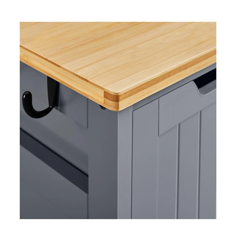 Yaheetech 33 H Rolling Kitchen Storage Serving Cart Dark Gray