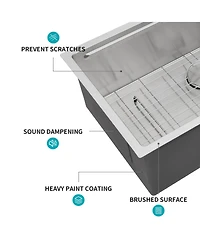 flynama 33inch Undermount Kitchen Sink 16G T304 Stainless Steel Z Shaped Ledge Workstation 33x19x10inch with Full Accessories