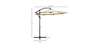 Flynama One 7.5ft Patio Outdoor Table Market Yard Umbrella with Push Button Tilt/Crank, 6 Sturdy Ribs for Garden, Deck, Backyard, Pool, Tan