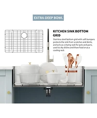 flynama 33x22inch Stainless Steel Workstation Sink Drop In Single Bowl 18 Gauge with Accessories