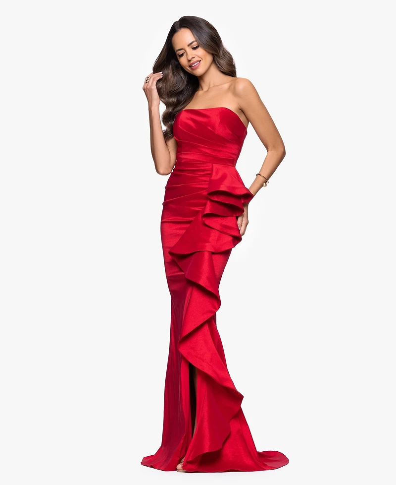Betsy & Adam Women's Long Stretch Strapless Gown