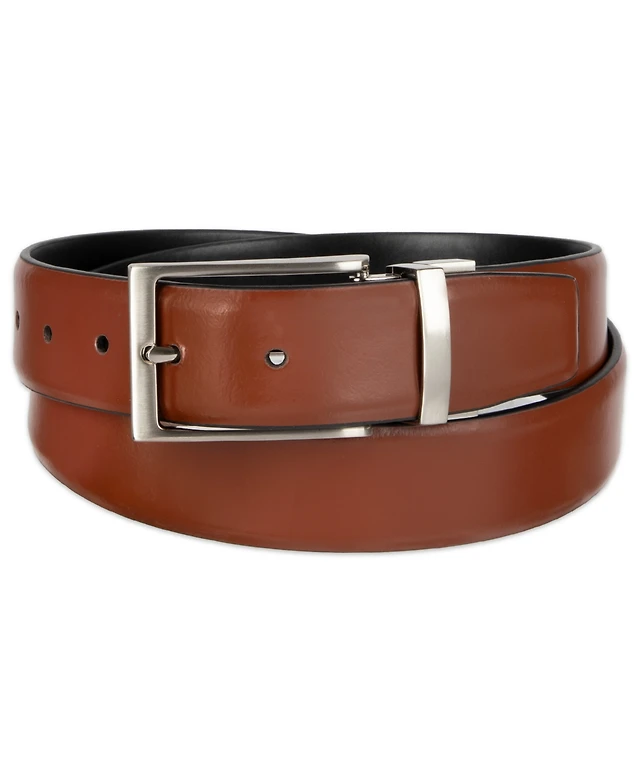chinese dress ladies Calvin Klein Men's Saffiano Reversible Plaque Belt - Black