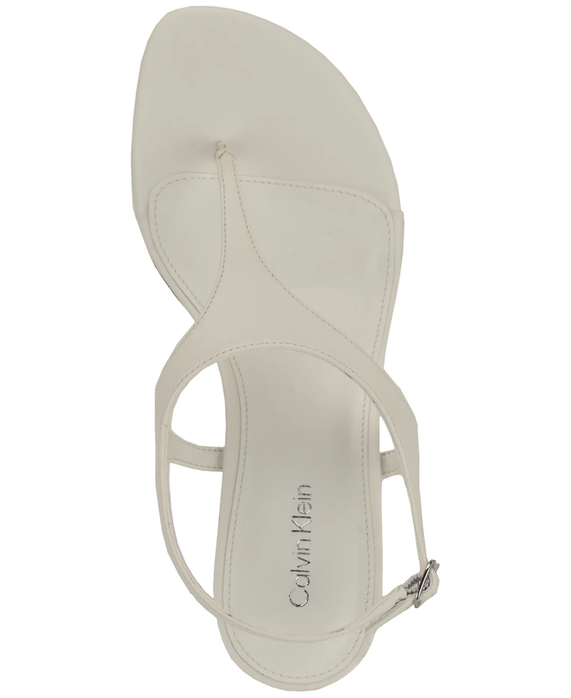 Calvin Klein Women's Portia T-Strap Flared Heel Dress Sandals