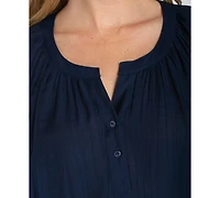 Liverpool Los Angeles Women's Draped Short-Sleeve Blouse