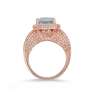 Suzy Levian New York Sterling Silver Cushion Cut Center Topaz Cocktail Ring
