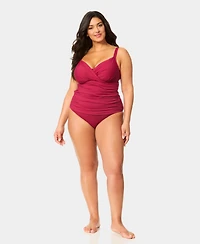 Anne Cole Plus Shirred Tankini Top