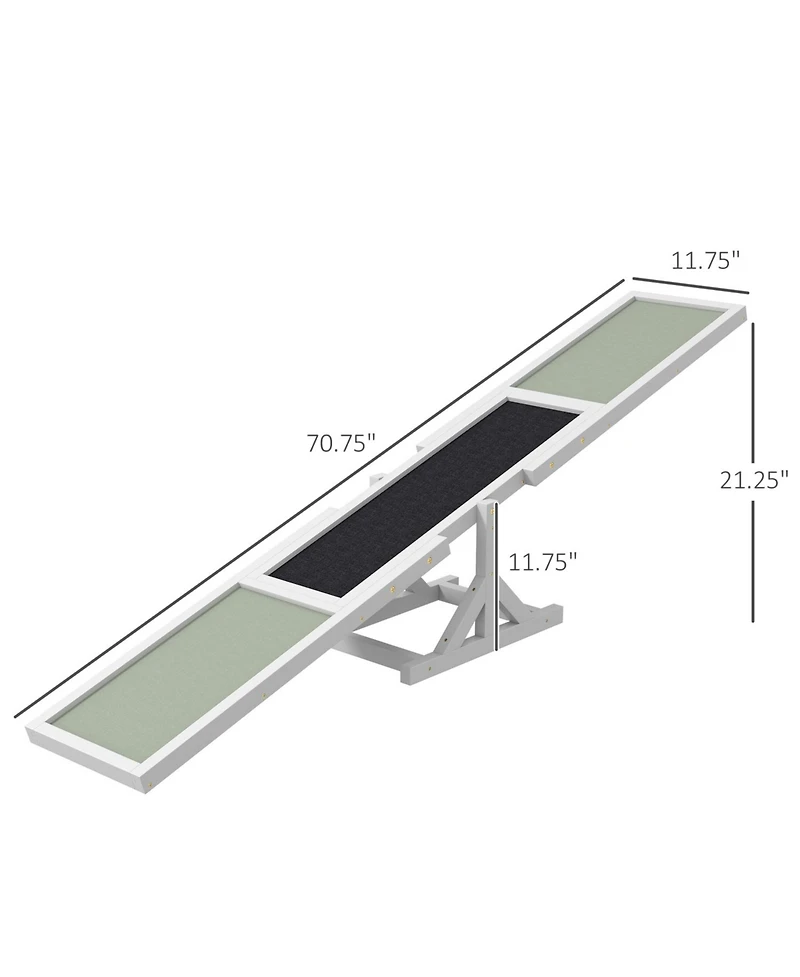 Aostirmotor Wooden Dog Agility Seesaw for Outdoor in White and Gray
