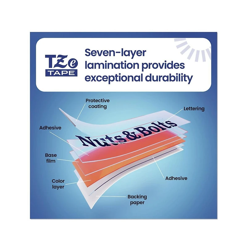 Brother P-Touch TZES231G 0.47 in. x 26.2 ft. TZe Standard Adhesive Laminated Labeling Tape - Black on White