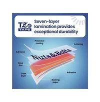 Brother P-Touch TZES231G 0.47 in. x 26.2 ft. TZe Standard Adhesive Laminated Labeling Tape - Black on White