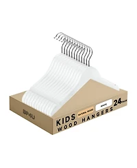 BP4U Kids Wooden Clothes Hangers, Baby Solid Wood Coat Shirt Top Hangers for Toddlers, Children, Youth's Jackets, Dresses, Blouse