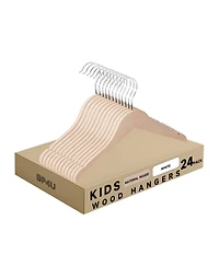BP4U Kids Wooden Clothes Hangers, Baby Solid Wood Coat Shirt Top Hangers for Toddlers, Children, Youth's Jackets, Dresses, Blouse