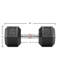 Philosophy Gym Rubber Coated Hex Dumbbell Hand Weights, 30 lb Pair