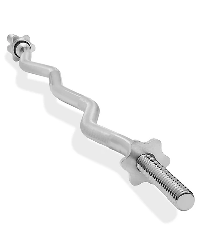 Philosophy Gym 1" Standard Weightlifting Barbell - Threaded Ez Curl Bar with Star Collars