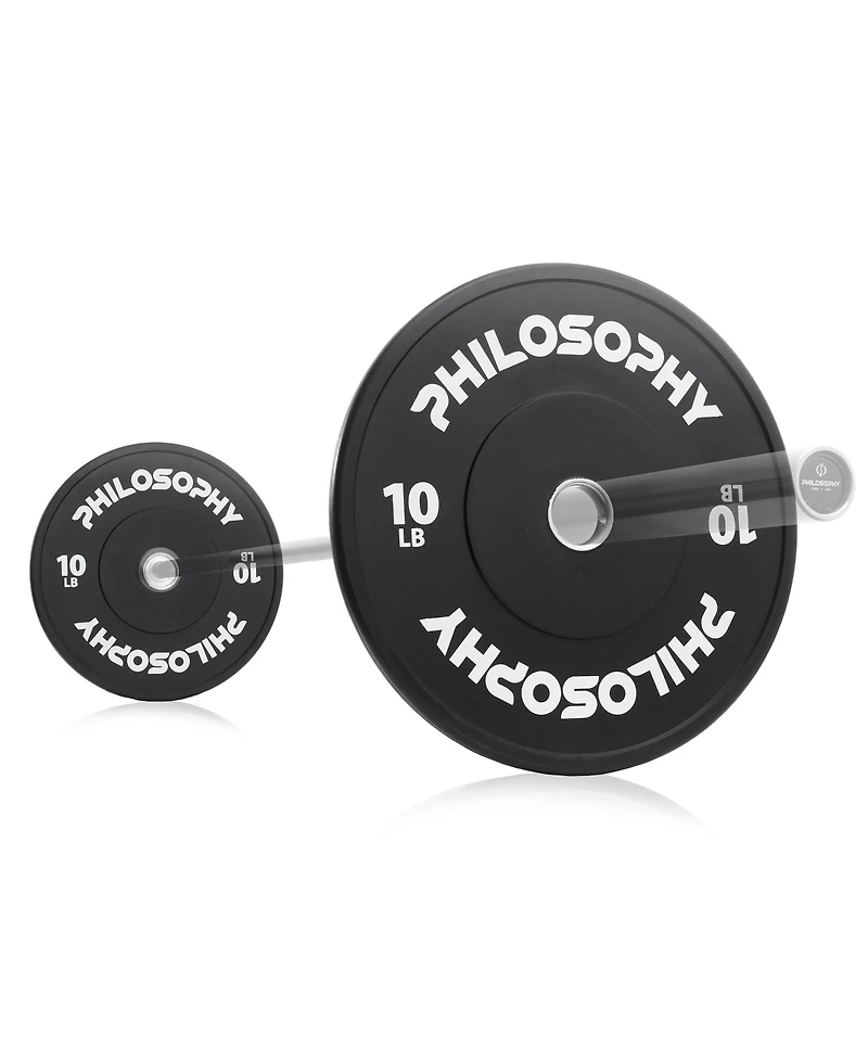 Philosophy Gym Set of 2 Olympic 2-Inch Rubber Bumper Plates ( Lb each) Black