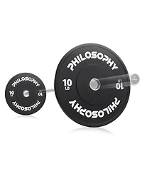 Philosophy Gym Set of 2 Olympic 2-Inch Rubber Bumper Plates ( Lb each) Black