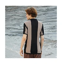 Campus Sutra Men's Panel-Knit Slim-Fit Shirt