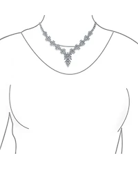 Bling Jewelry Marquise Leaf Cubic Zirconia Cz Cleavage Collar Statement Necklace & Earrings Jewelry Set