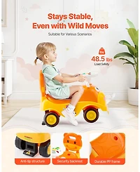 Mecale Ride On Toddler Push Car, Kids Ride-On Toy with Horn, Music and Storage