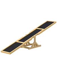 Aostirmotor Wooden Dog Agility Seesaw for Outdoor in Yellow