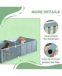Aostirmotor Extra Large 81" Whelping Box with Two-Room Design for Dogs in Light Grey