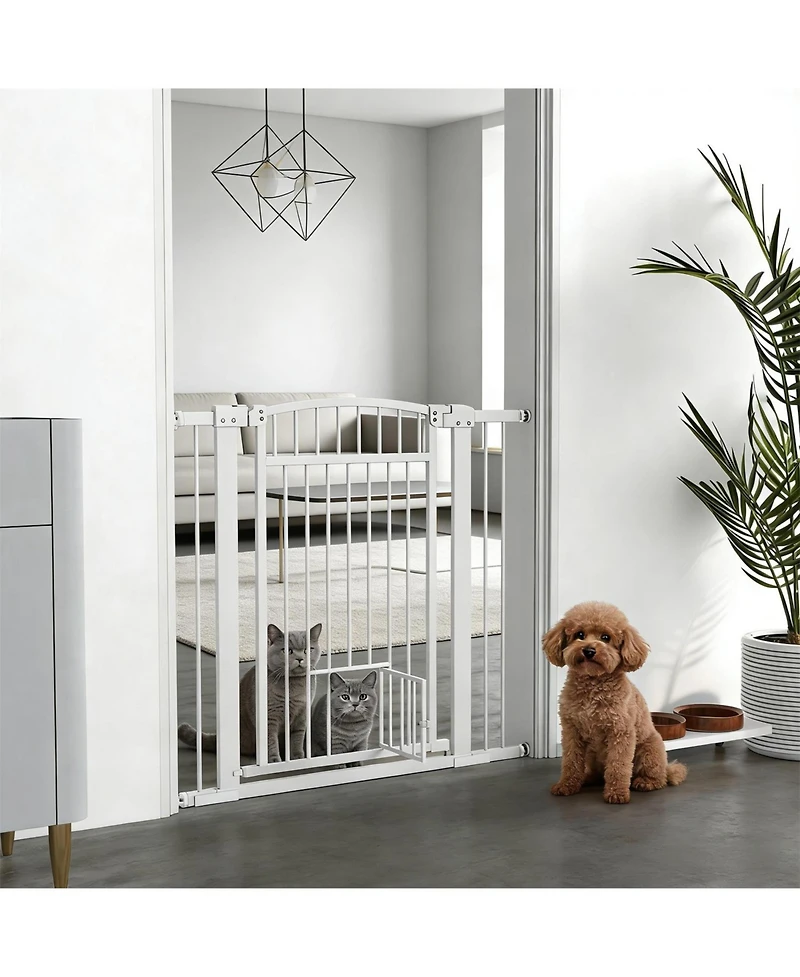 Aostirmotor Extra Wide Walk Through Dog Gate in White