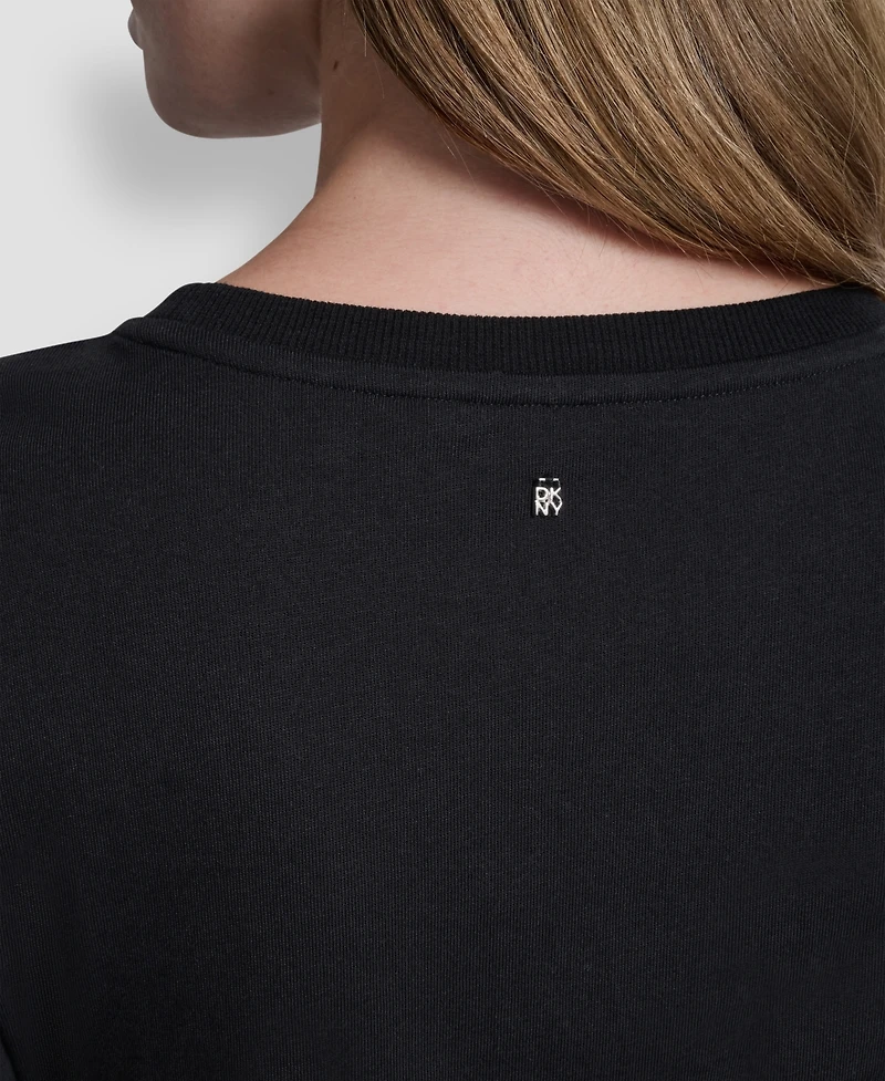 Dkny Jeans Women's Ruched Bodice Crewneck Long Dress