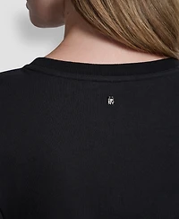 Dkny Jeans Women's Ruched Bodice Crewneck Long Dress