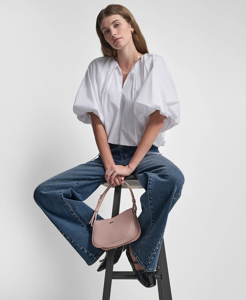 Dkny Jeans Women's V-Neck Pull-On Bubble Top