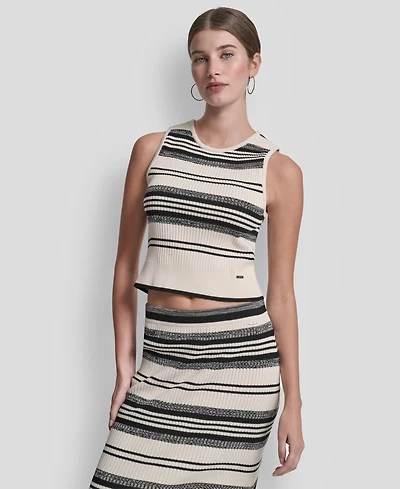 Dkny Jeans Women's Sleeveless Crewneck Rib Sweater