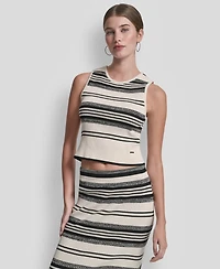 Dkny Jeans Women's Sleeveless Crewneck Rib Sweater